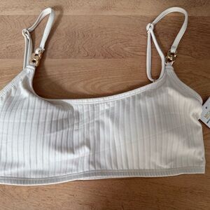 Michael Kors Ivory Ribbed Bralette